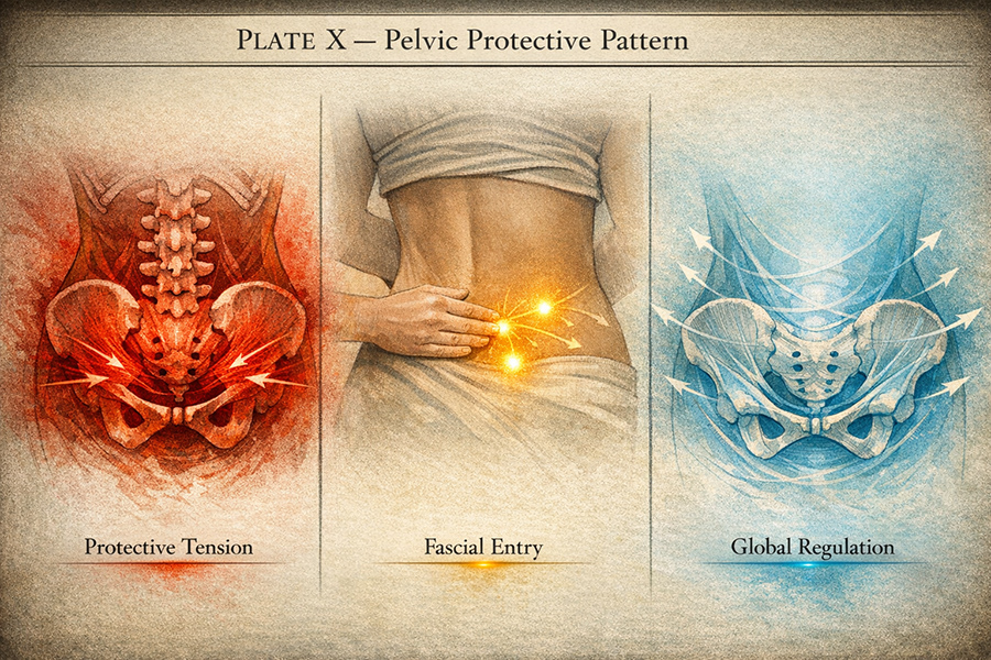 Pelvic protective pattern Fasciapuncture clinical atlas