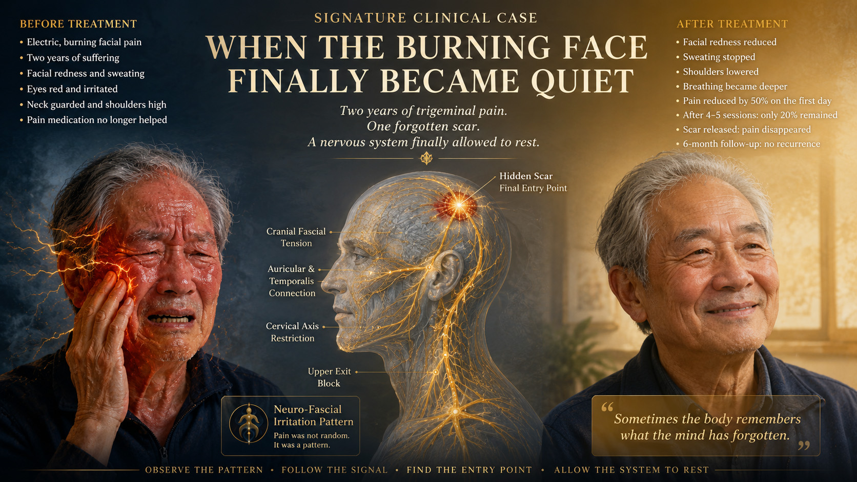 Trigeminal neuralgia clinical case and neuro-fascial irritation pattern
