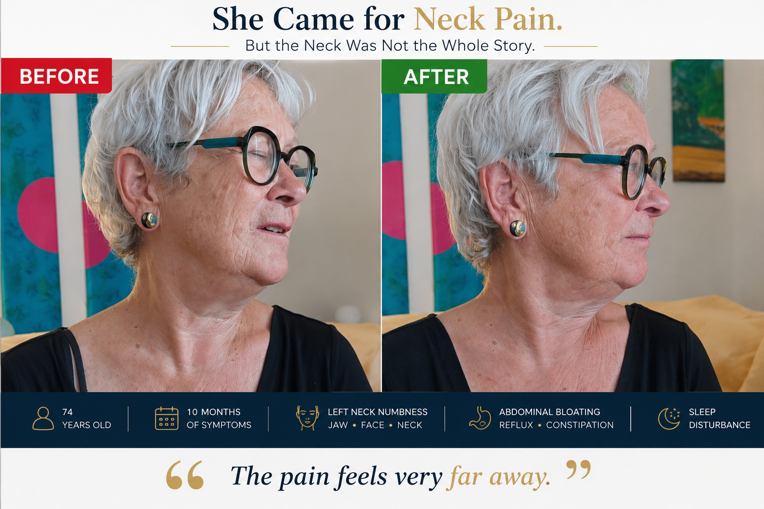 Before and after neck rotation